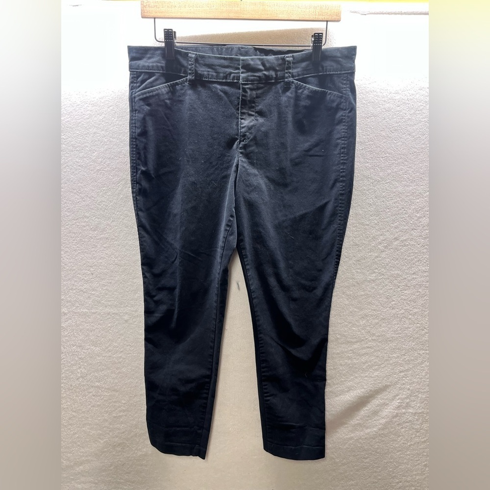 Old Navy Pixie Cropped Black Dress Pants Womens 10 Stretch Work Casual 2330
